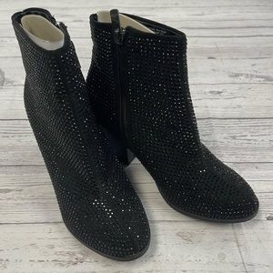 Juicy Couture Avora Black Sequined Ankle Booties 10 NIB